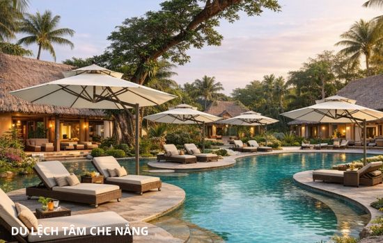 dù lệch tâm vuông che nắng