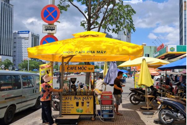 dù che quán cafe nha trang